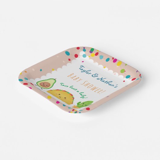 タコベビーだ！タコをテーマにしたウェルカムベビーシャワー ペーパープレート (傾斜あり)