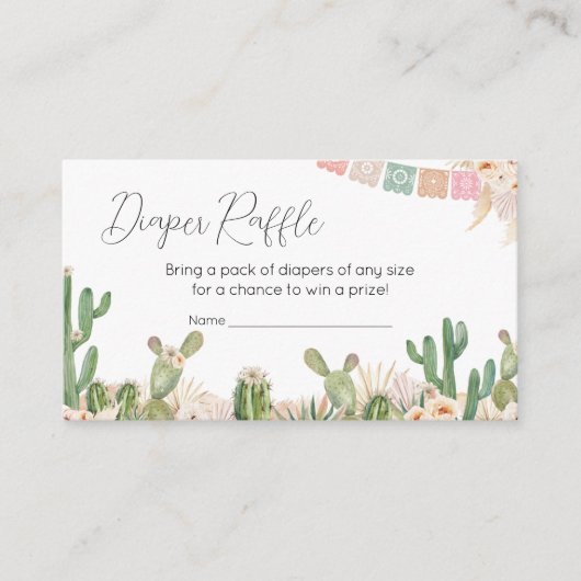 タコベビーの赤ちゃんシャワーおむつラッフル エンクロージャーカード (正面)