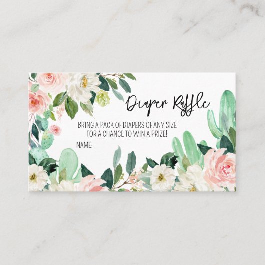 タコベビーの赤ちゃんシャワーおむつラッフル 名刺 (正面)