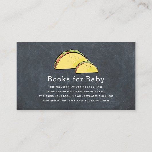 タコベビーシャワーブラックシャルボードブックリクエスト エンクロージャーカード (正面)