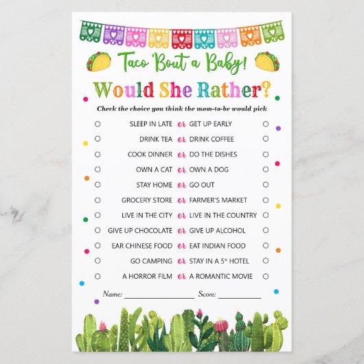 タコベビーシャワー彼女はむしろゲームのキャクティーテーマ (正面)