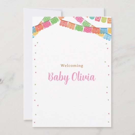 タコベビーシャワー招待状ガールフィエスタメキシコ 招待状 (裏面)