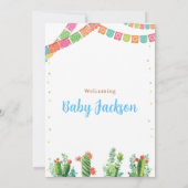 タコベビーシャワー招待状ボーイフィエスタメキシコ 招待状 (裏面)