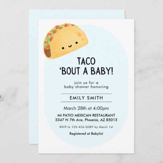 タコベビーシャワー招待状 招待状 (正面/裏面)