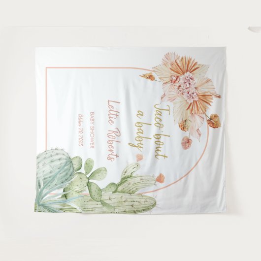 タコ'ベビー,フィエスタ赤ちゃんシャワー背景 タペストリー (正面(横))