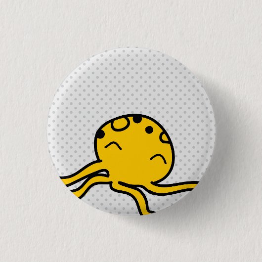 タコボタンのバッジ 缶バッジ (正面)
