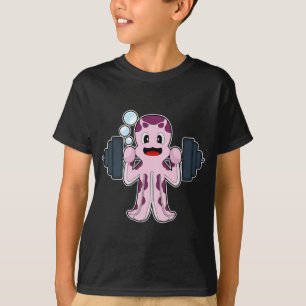 タコボディビルダーダンベルボディビル Tシャツ