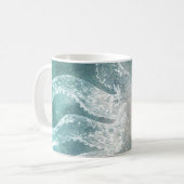 タコマグティール（緑がかった色）ブルーウォーター色ヴィンテージアート コーヒーマグカップ (正面左)