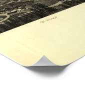 タコマワシントン1884アンティークパノラママップ ポスター (角)