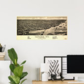 タコマワシントン1884アンティークパノラママップ ポスター (ホームオフィス)