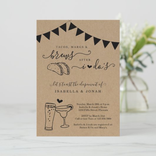 タコマングブリューアフターウィドゥ披露宴のみの駆け落ち 招待状 (スタンド正面)