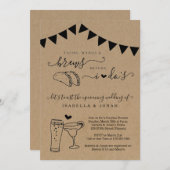 タコマングブリューウィドスドスカップルのブライダルシャワー 招待状 (正面/裏面)