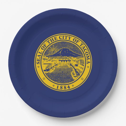 タコマ国旗(ワシントン市) ペーパープレート (正面)