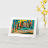 タコマ市、ワシントン州-大きい手紙場面2 カード (黄色い花)