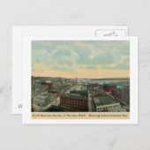 タコマ空中眺め,ワシントンヴィンテージ ポストカード (正面/裏面)