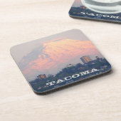 タコマ,ワシントンと山レイニエの写真 コースター (左側)