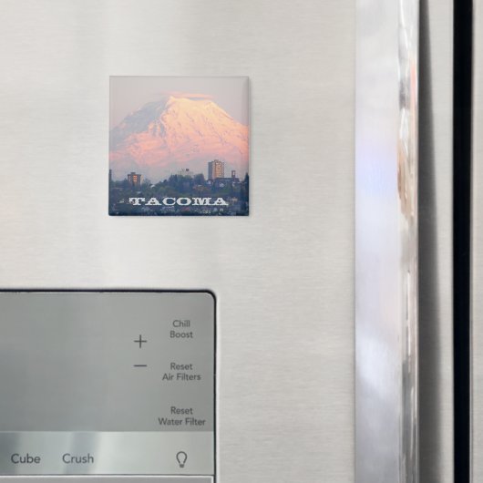 タコマ,ワシントンと山レイニエの写真 マグネット (インサイチュ (冷蔵庫))