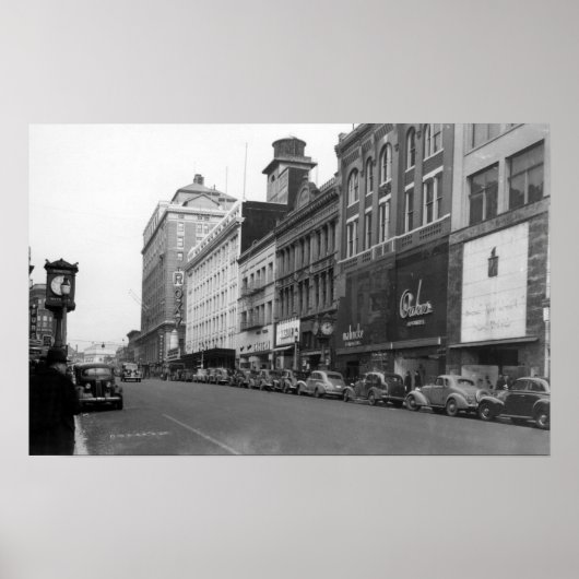 タコマ、WA北を見るブロードウェイのビュー ポスター (正面)