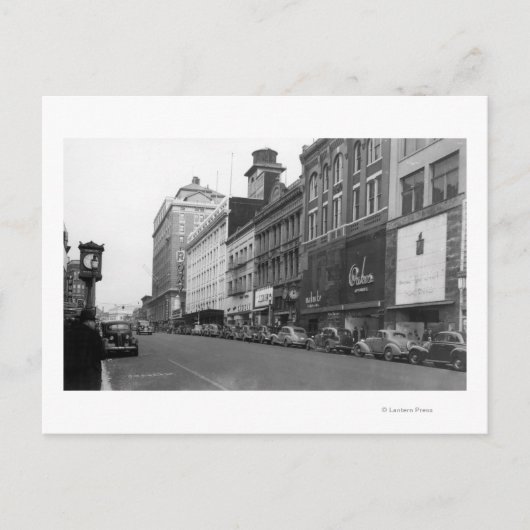 タコマ、WA北を見るブロードウェイのビュー ポストカード (正面)