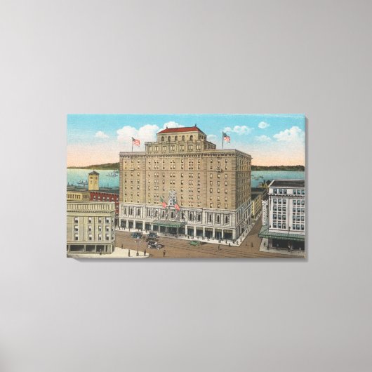 タコマ， WA – ビューオブホテルウィンスロップ キャンバスプリント (正面)
