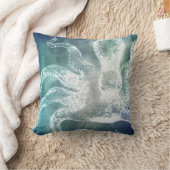 タコミッドナイトブルーティール(緑がかった色)ウォーターカラーヴィンテージアート クッション (ブランケット)