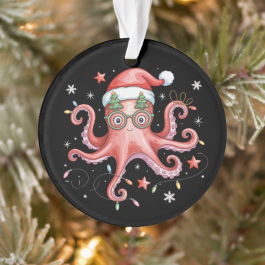 タコメガネサンタ帽子クリスマスライトオーシャン オーナメント (ツリー)
