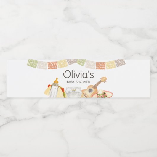 タコメキシコのベビーの赤ちゃんシャワー ペットボトルラベル (シングルラベル)