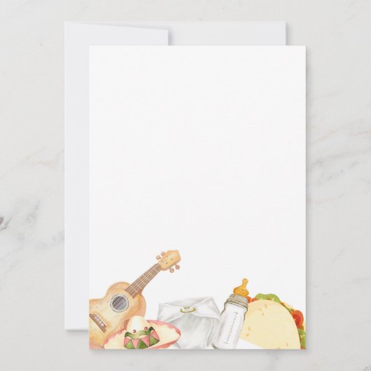 タコメキシコのベビーの赤ちゃんシャワー 招待状 (裏面)