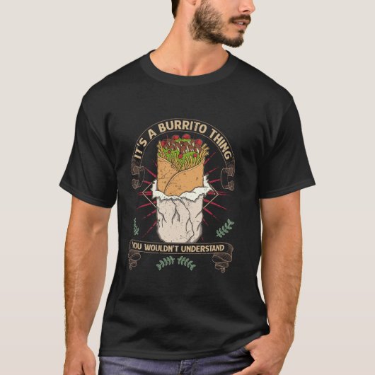 タコメキシ食べコ料理のバーリト料理のお土産 Tシャツ (正面)