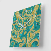 タコモダンアート壁時計絵画- s スクエア壁時計 (傾斜)