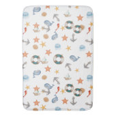 タコモダンビーチ航海の海いかり白 バスマット (正面縦)