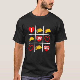 タコラバーおもしろいズノベルティティックタックトーIタLoveコス Tシャツ