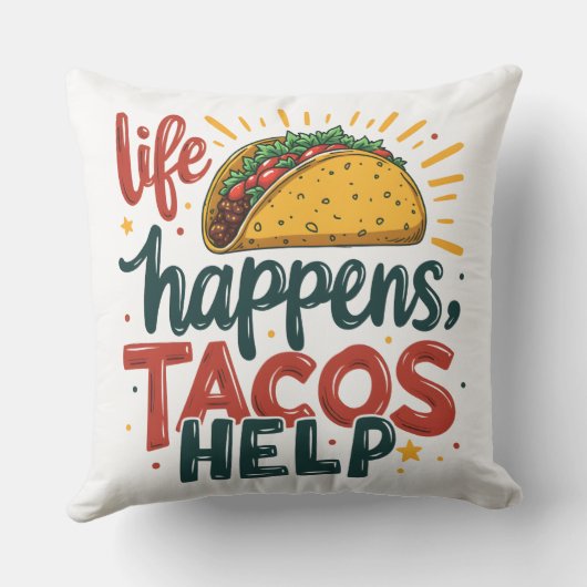 タコラバーおもしろいフィエスタグルメユーモアアートホワイト アウトドアクッション (裏面)