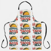 タコラバーおもしろいフィエスタグルメユーモアアートホワイト エプロン (正面)