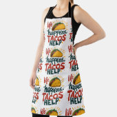 タコラバーおもしろいフィエスタグルメユーモアアートホワイト エプロン (インサイチュ)