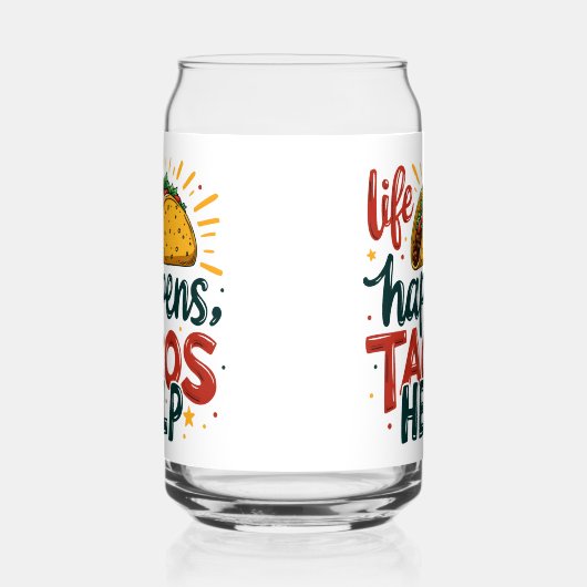 タコラバーおもしろいフィエスタグルメユーモアアートホワイト ガラス缶 (右)