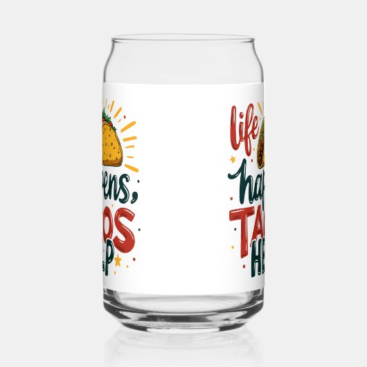 タコラバーおもしろいフィエスタグルメユーモアアートホワイト ガラス缶 (左)