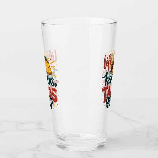 タコラバーおもしろいフィエスタグルメユーモアアートホワイト タンブラーグラス (左)