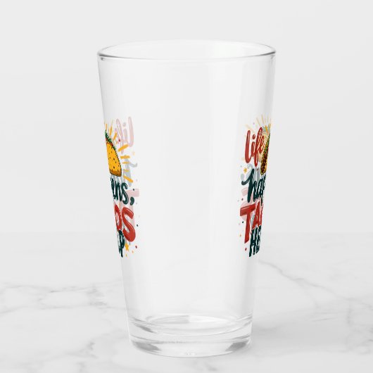 タコラバーおもしろいフィエスタグルメユーモアアートホワイト タンブラーグラス (右)