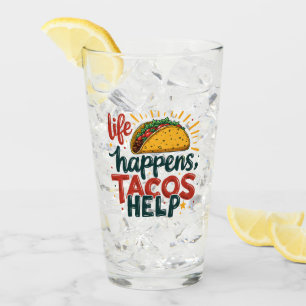 タコラバーおもしろいフィエスタグルメユーモアアートホワイト タンブラーグラス