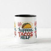 タコラバーおもしろいフィエスタグルメユーモアアートホワイト マグカップ (中央)