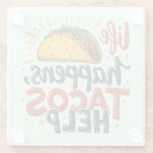 タコラバーおもしろいフィエスタグルメユーモアアート ガラスコースター (裏面)