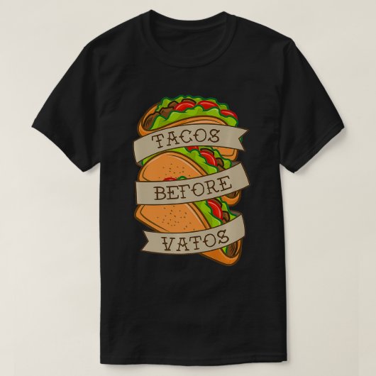 タコラバータコスBefore Vatosタトゥースタイルタコアル Tシャツ (デザイン正面)