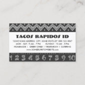 タコランチトロイヤリティパンチカード ロイヤリティカード (裏面)