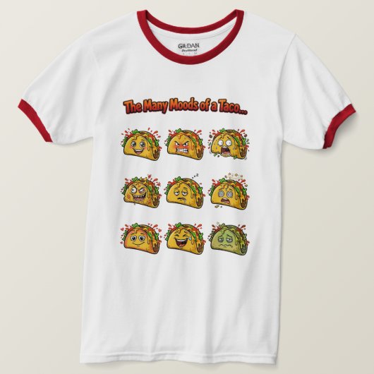 タコリンガーの多彩な表情 Tシャツ (デザイン正面)