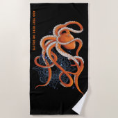 タコレジドマンダラブルー ビーチタオル (正面)