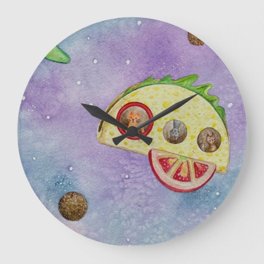 タコロケット時計 ラージ壁時計 (正面)