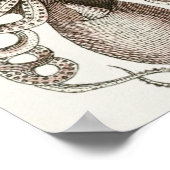 タコヴィンテージセファロポッドシークリージャーアートプリント ポスター (角)