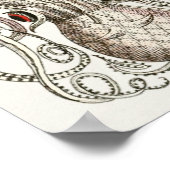 タコヴィンテージセファロポッドシークリージャーアートプリント ポスター (角)