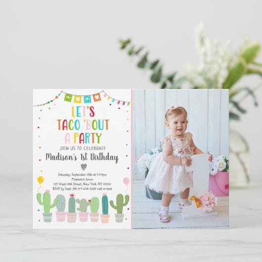 タコヴォウアアクチュスフィエスタパーティー誕生日 招待状 (スタンド正面)